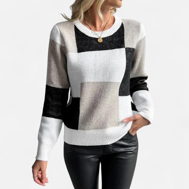 Deldo | Women’s Color Block Crew Neck Sweater