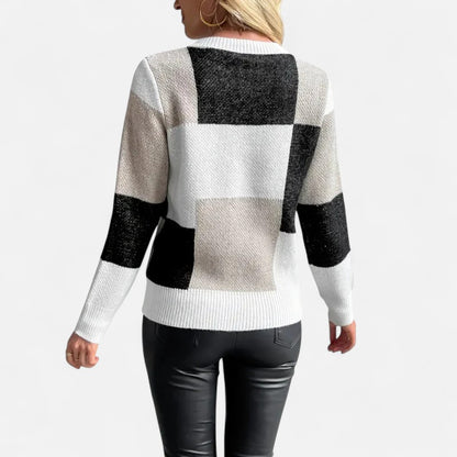 Deldo | Women’s Color Block Crew Neck Sweater