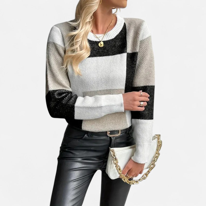 Deldo | Women’s Color Block Crew Neck Sweater
